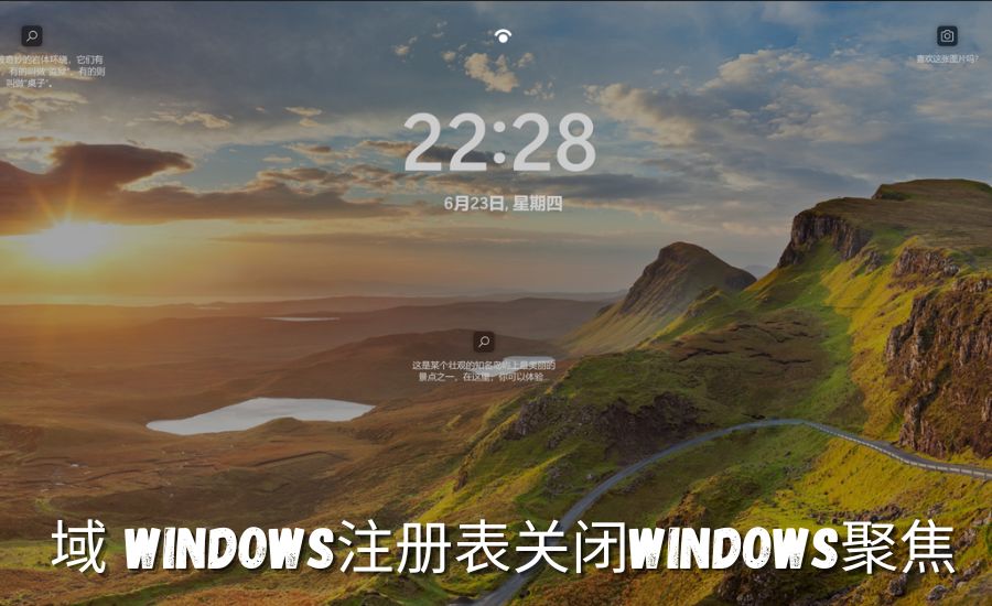 域-windows注册表关闭windows聚焦