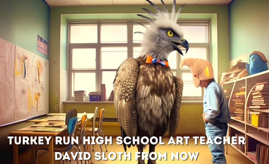 turkey run high school art teacher david sloth from now